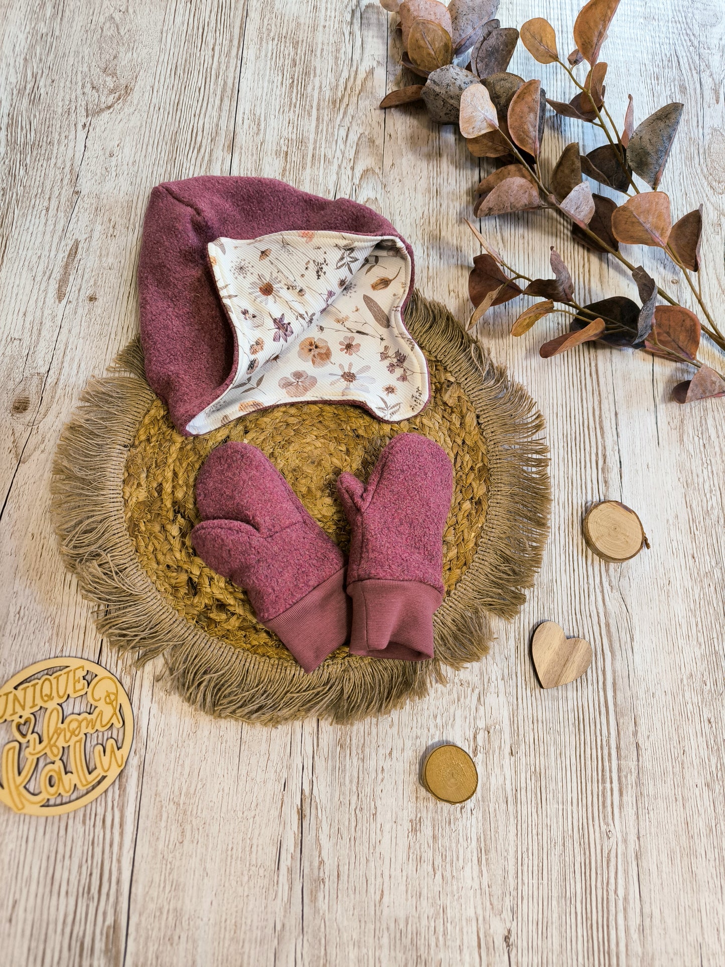 Fleece Mütze mit Handschuhe