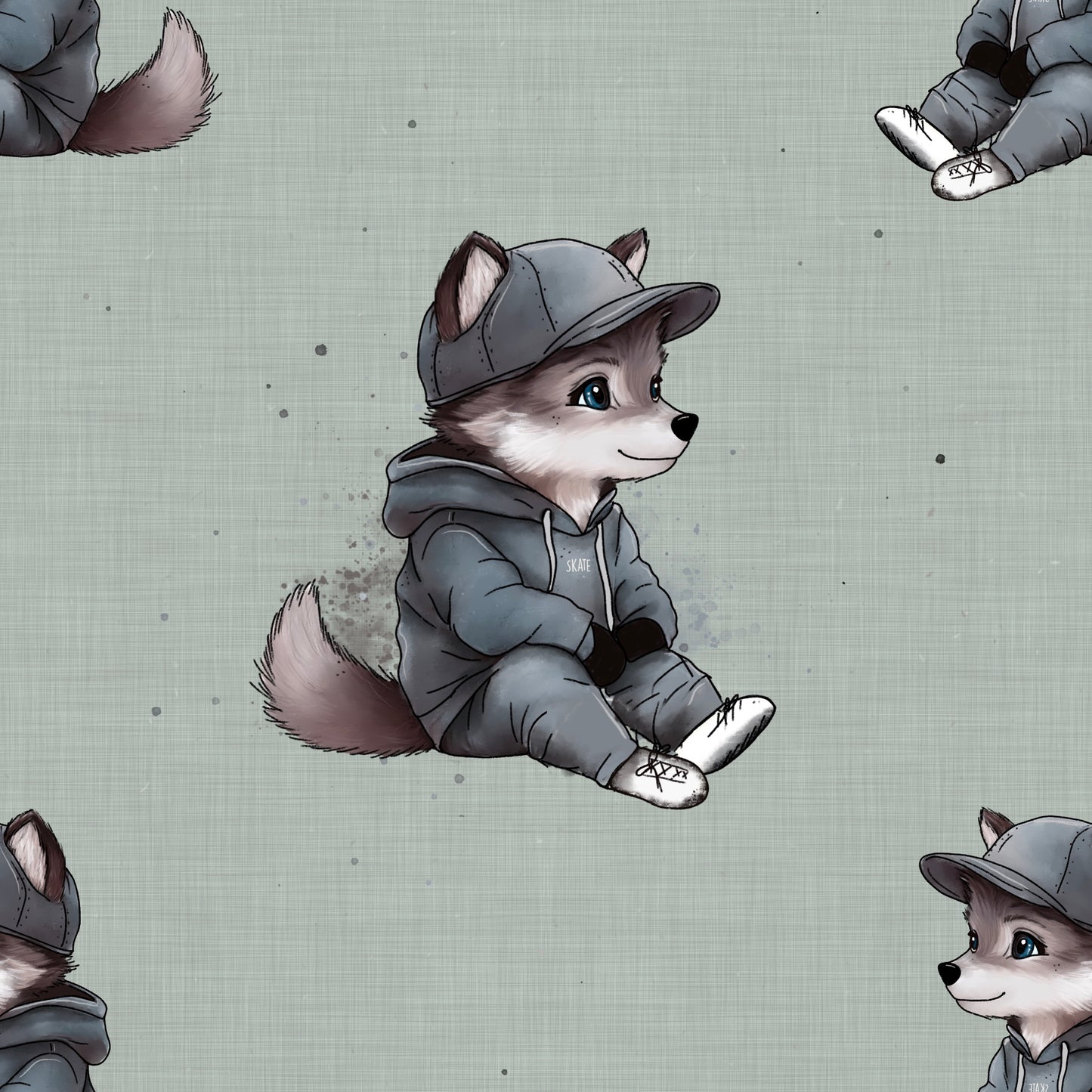 Hund mit Jacke und Basecap