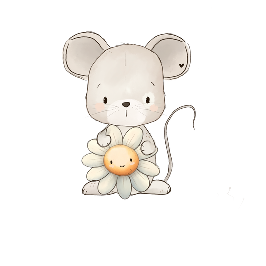 Maus mit Blume