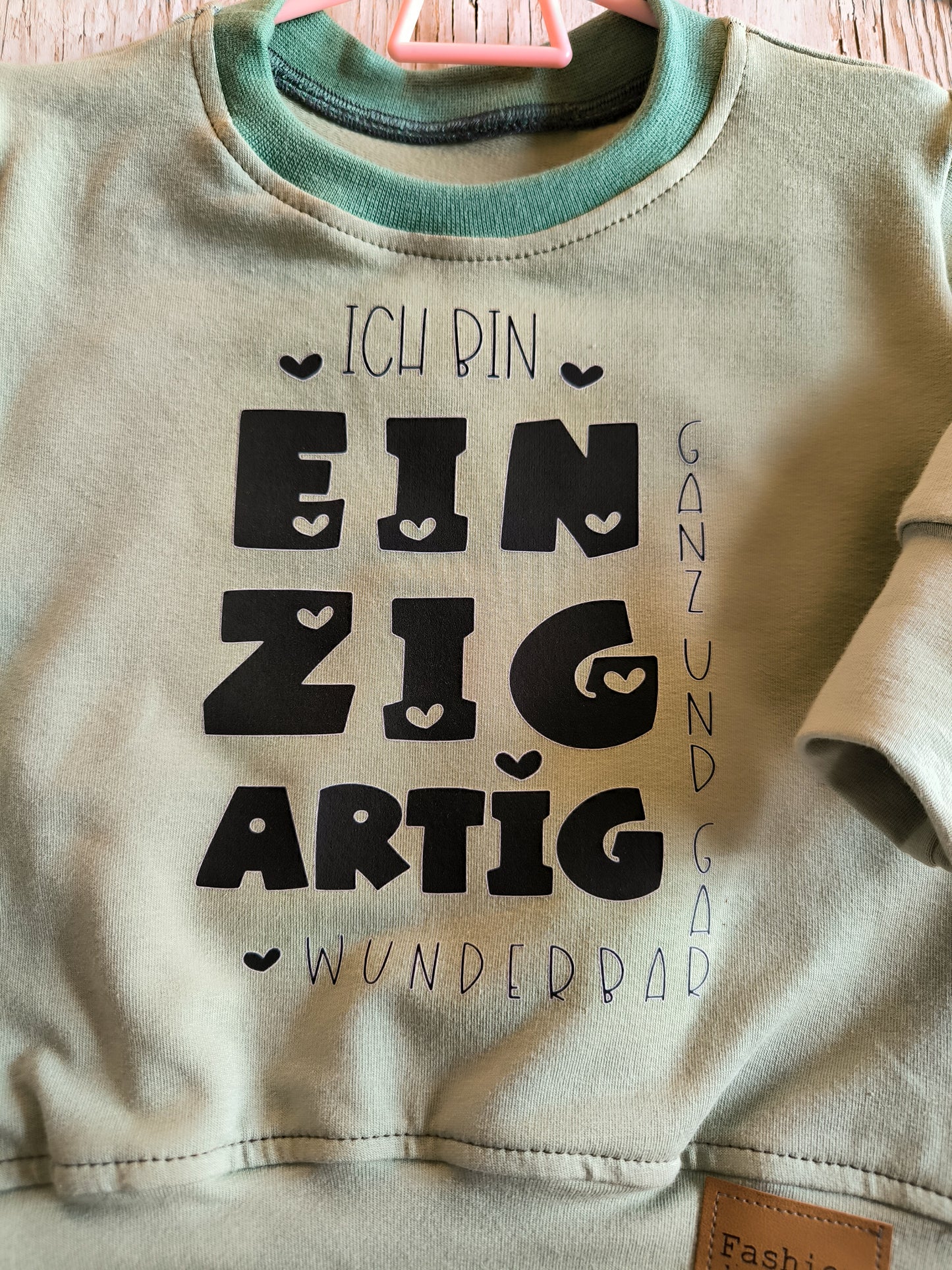 Basic Sweater mit passendem Bügelbild ab Gr. 56