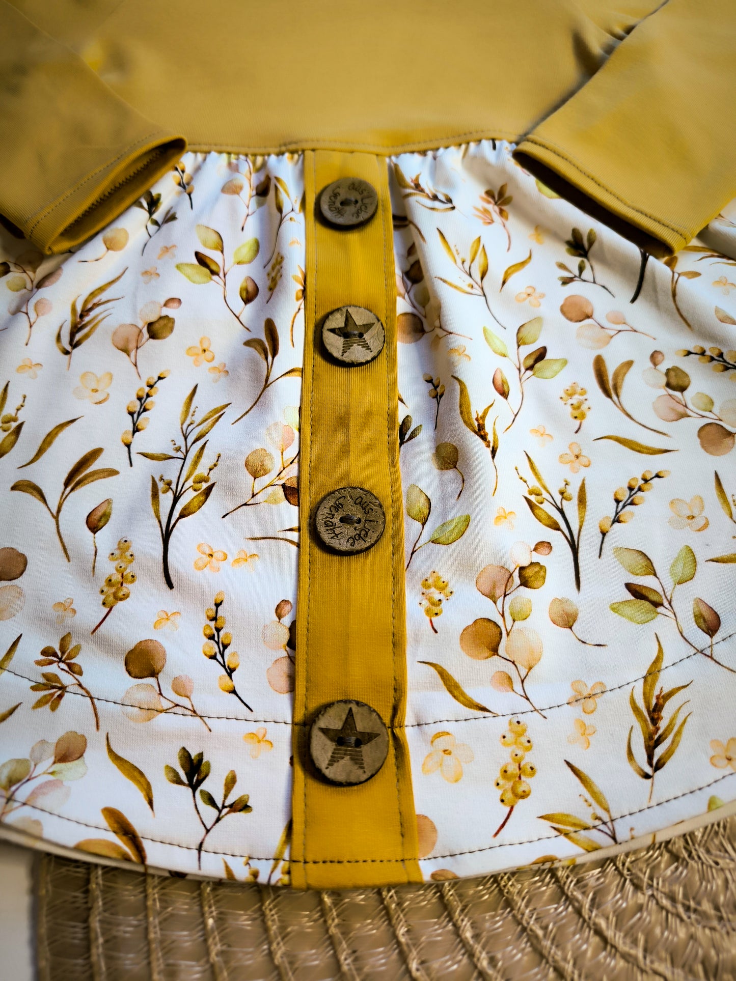 Tunika oder Kleid zur Einschulung mit Knopfleiste und Knöpfe ab Gr. 110 - 140