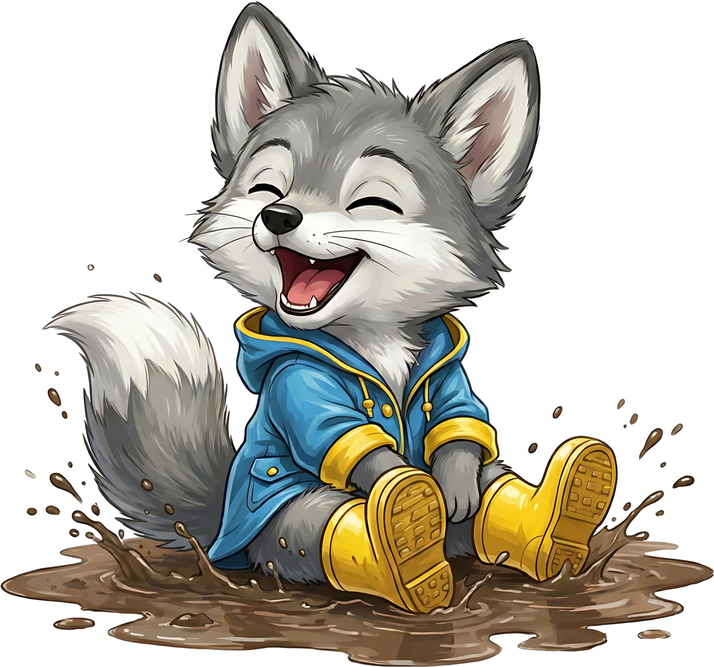 Wolf mit Gummistiefel