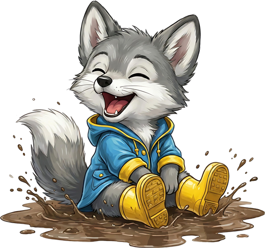 Wolf mit Gummistiefel