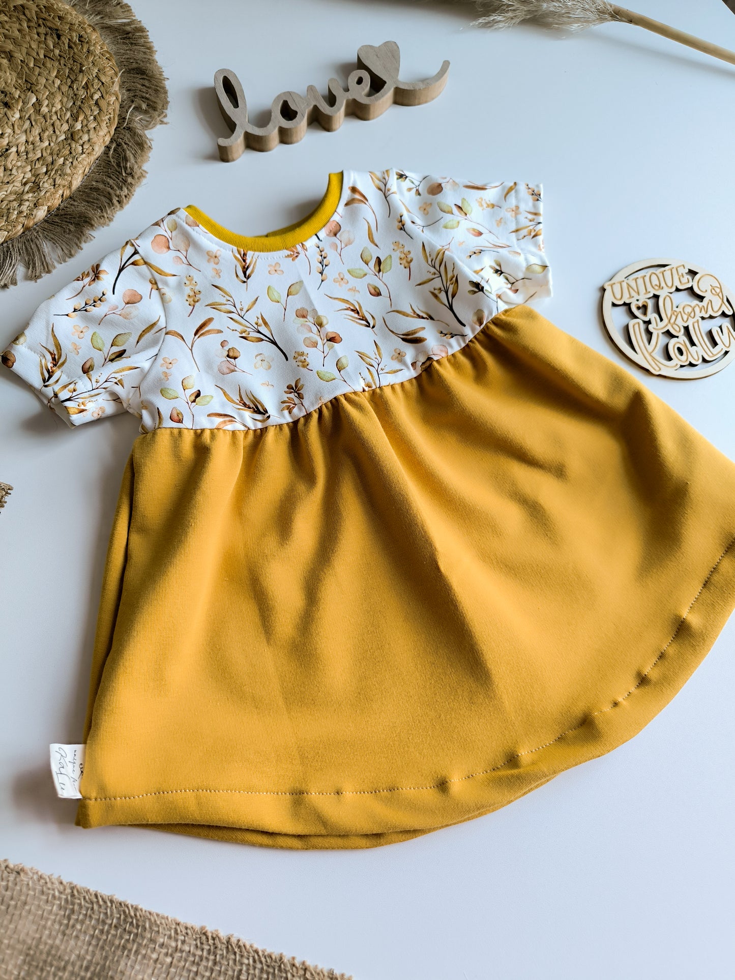 Kurzarm Tunika / Kleid in schlicht ab Gr. 62 - 140