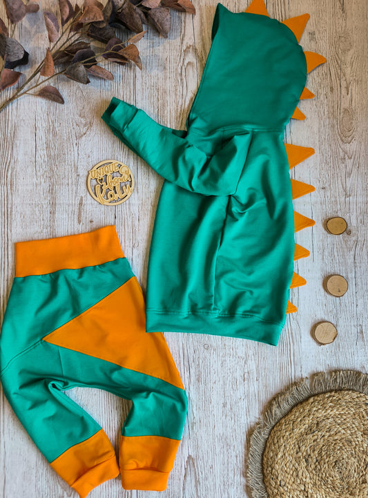 Kinder Dino Outfit – Hoodie & Pumphosen Set gr. 74 - 140