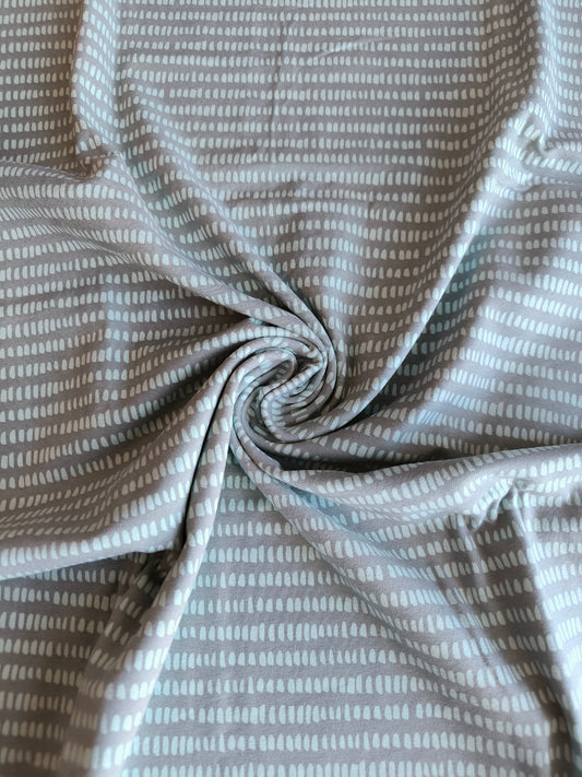 Jersey minte Mini Striche auf grau