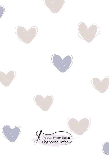 Herze beige/blau