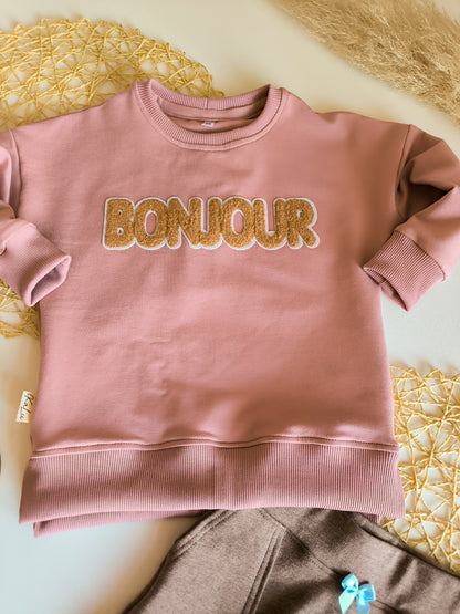 Set Hose und Sweater mit Chenille Patches ab Gr. 56 bis 140