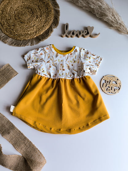 Kurzarm Tunika / Kleid in schlicht ab Gr. 62 - 140