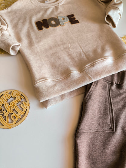 Set Hose und Sweater mit Chenille Patches ab Gr. 56 bis 140