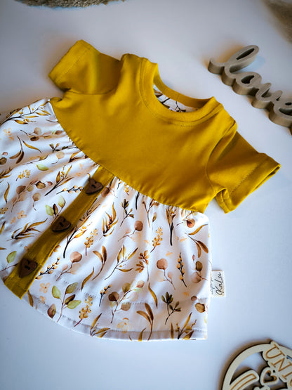 Kurzarm Tunika / Kleid mit Knopfleiste und Knöpfe ab Gr. 62 - 140