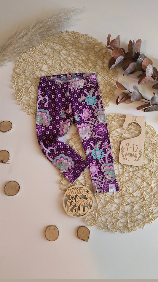 Leggings lila Blumen gr 80