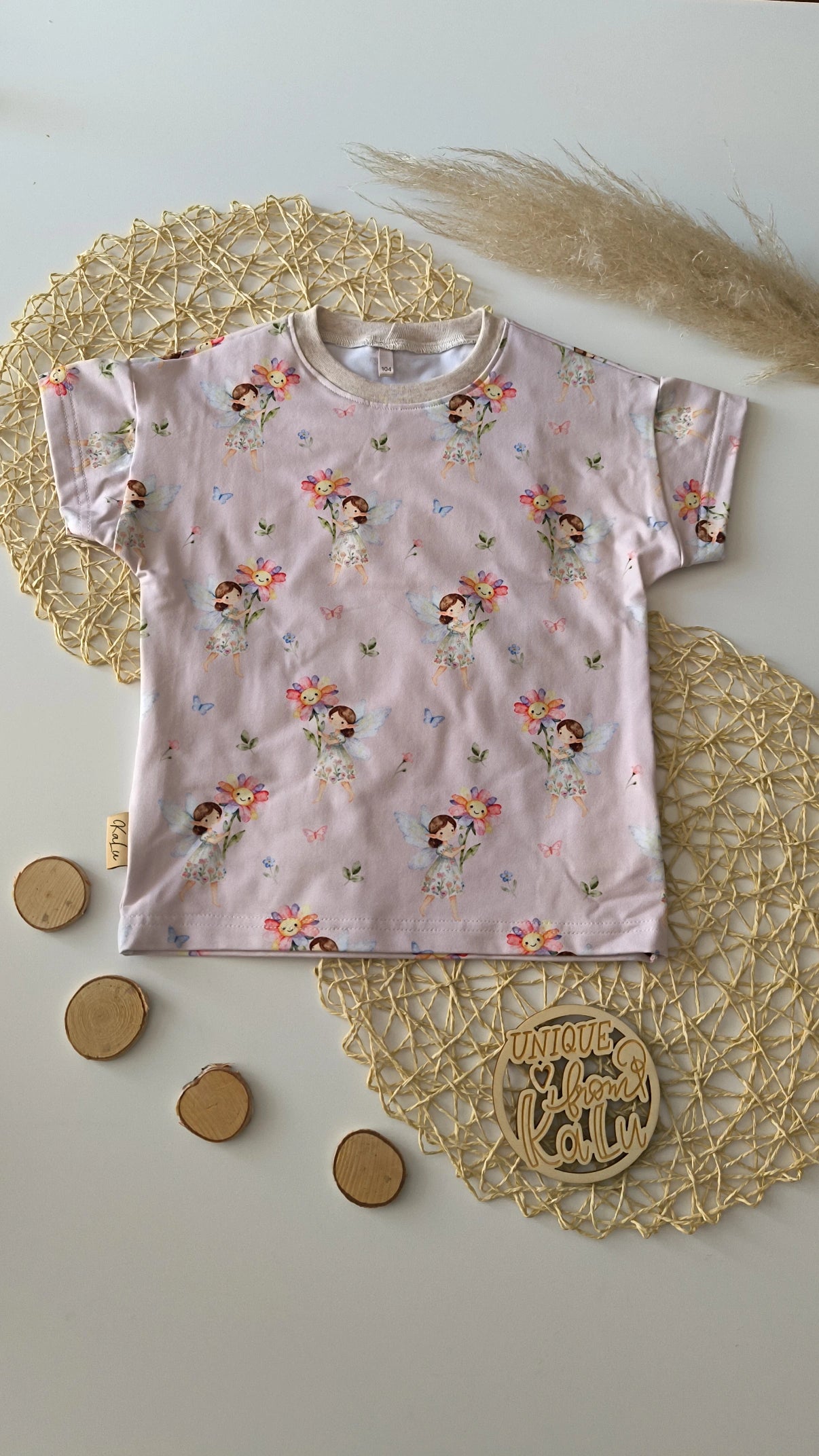 T-Shirt mit Fee und Blume gr.104