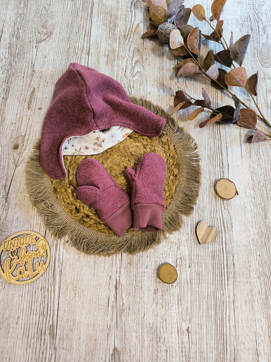 Fleece Mütze mit Handschuhe