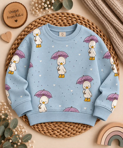 Gans mit Regenschirm Rosa