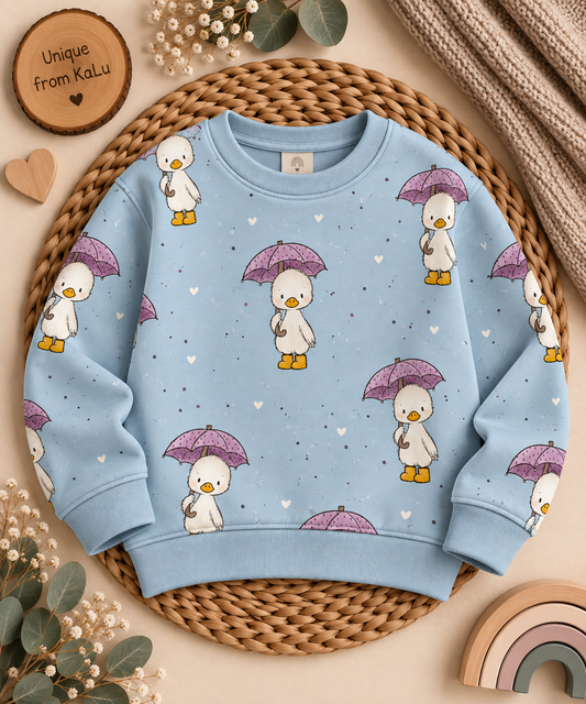 Gans mit Regenschirm Rosa