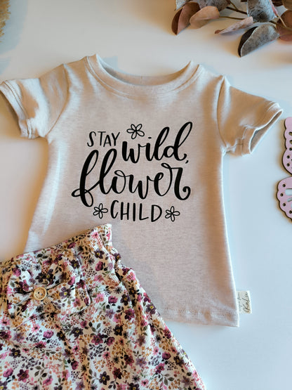 Set aus Paperbag-Pants und Statement T - Shirt ab Gr. 56 - 104