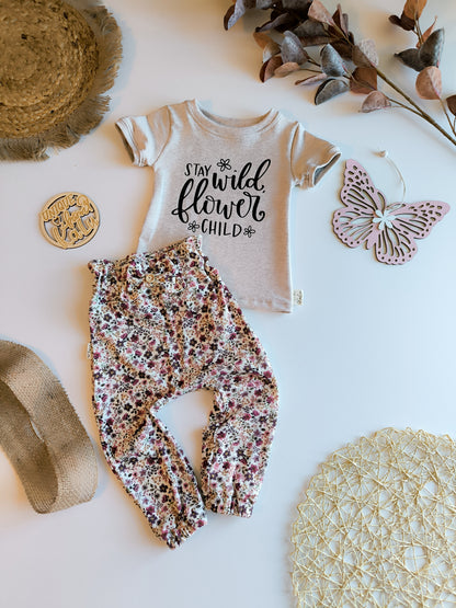 Set aus Paperbag-Pants und Statement T - Shirt ab Gr. 56 - 104