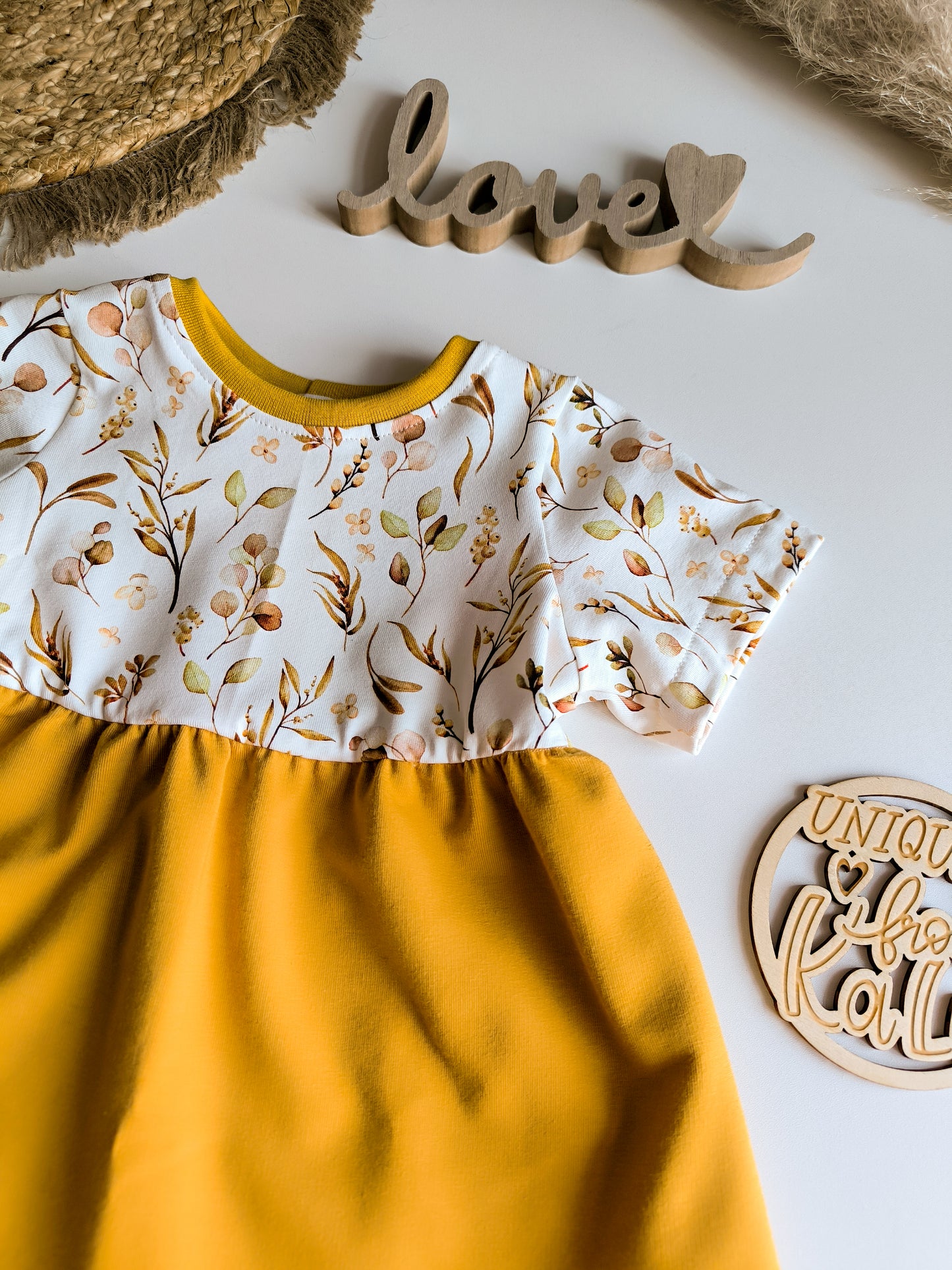 Kurzarm Tunika / Kleid in schlicht ab Gr. 62 - 140