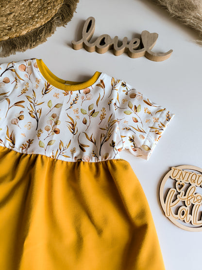 Kurzarm Tunika / Kleid in schlicht ab Gr. 62 - 140