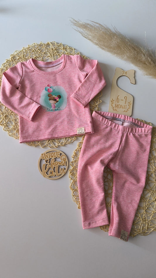 Set Longsleeve mit Bügelbild und Hose gr 74