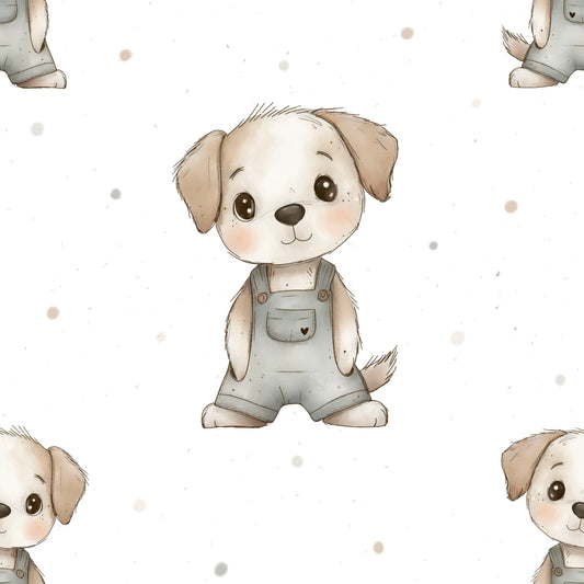 Hund mit Latzhose