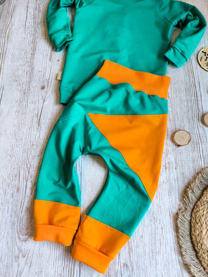 Kinder Dino Outfit – Hoodie & Pumphosen Set gr. 74 - 140
