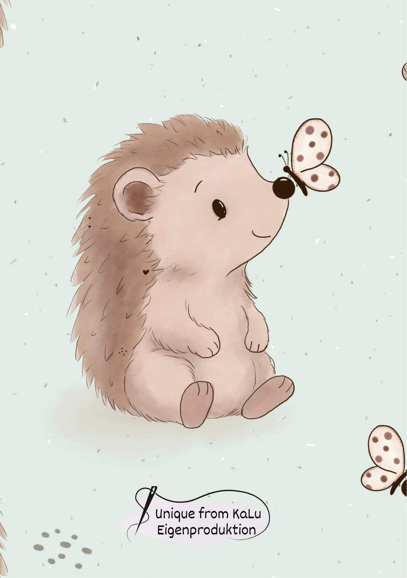 Igel mit Schmetterling
