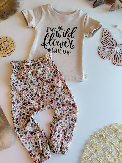 Set aus Paperbag-Pants und Statement T - Shirt ab Gr. 56 - 104